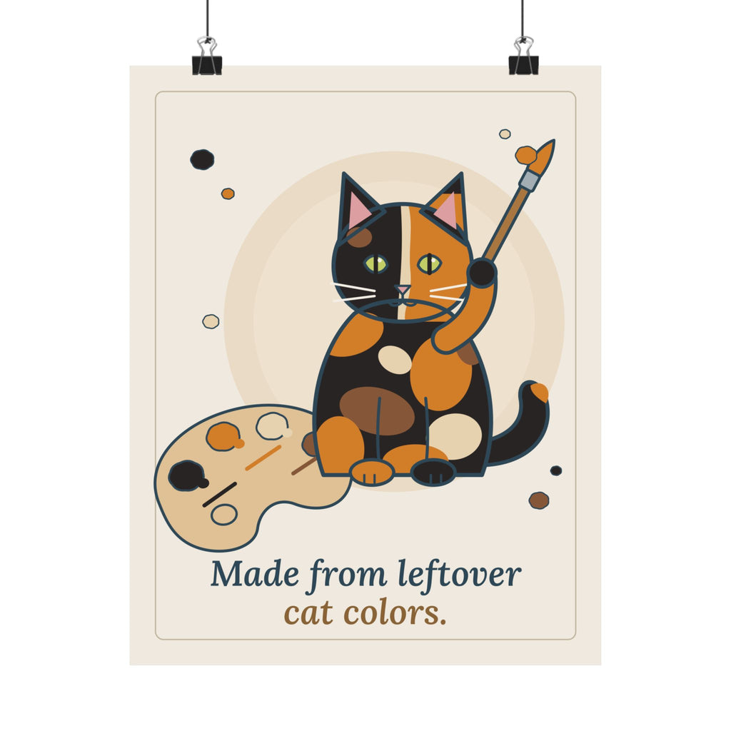 Tortoiseshell Cat Poster - Made From Leftover Cat Colors Tortie Wall Art