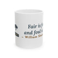 Shakespeare Quote Mug, Fair Is Foul and Foul Is Fair, Gothic Twisted Heath Tree Coffee Mug 11oz