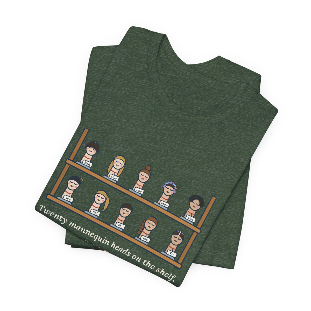 Cosmetology Instructor T-Shirt - Twenty Mannequin Heads, Each One Named