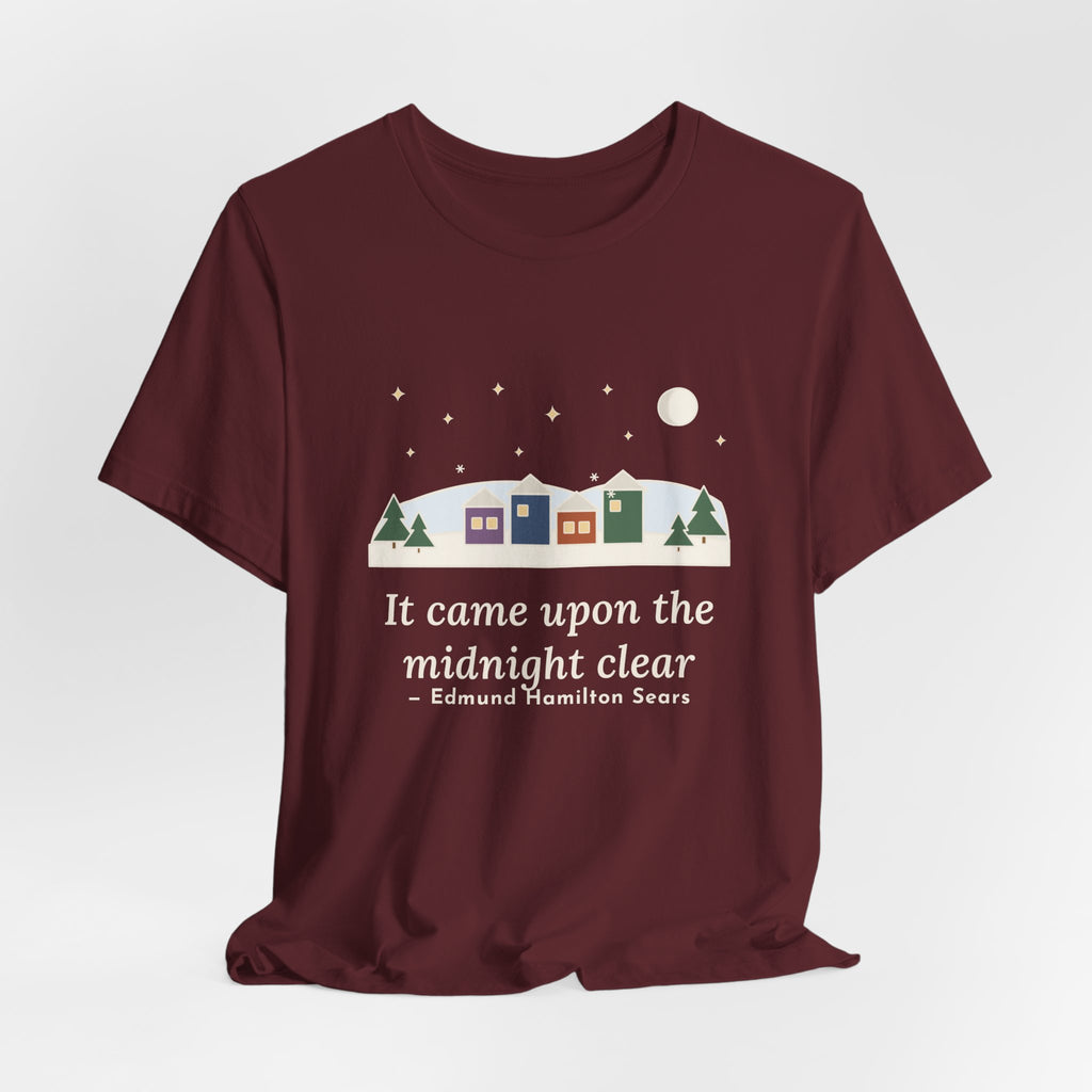 Sears Quote T-Shirt, It Came Upon the Midnight Clear, Christmas Clear Midnight Tee
