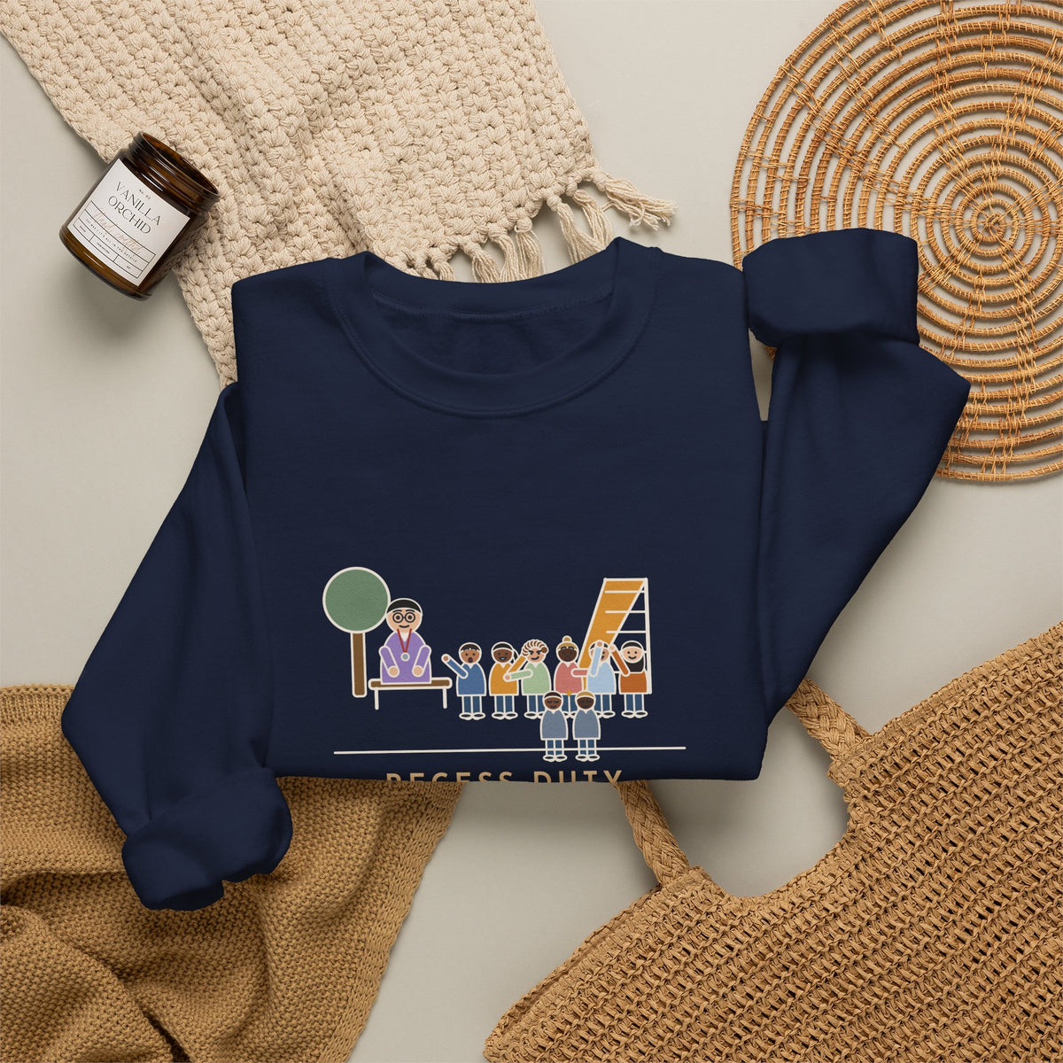 Recess Duty Crewneck Sweatshirt - Playground Tag Dispute, Six Witnesses