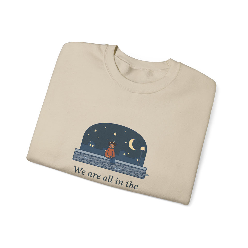 Some of Us Are Looking at the Stars Sweatshirt, Literary Oscar Wilde Quote Crewneck with Stargazer Curb