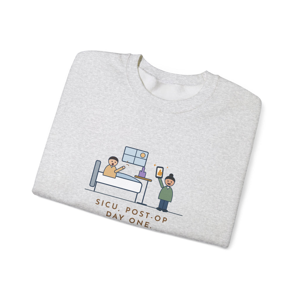 SICU Nurse Sweatshirt, First Question When He Woke Up, Did My Team Win, Funny Big Game Update Crewneck
