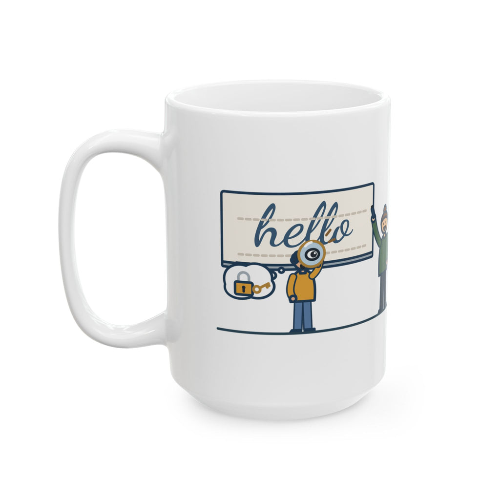 Large Cursive Teacher Mug 15oz - Secret Code Handwriting Lesson