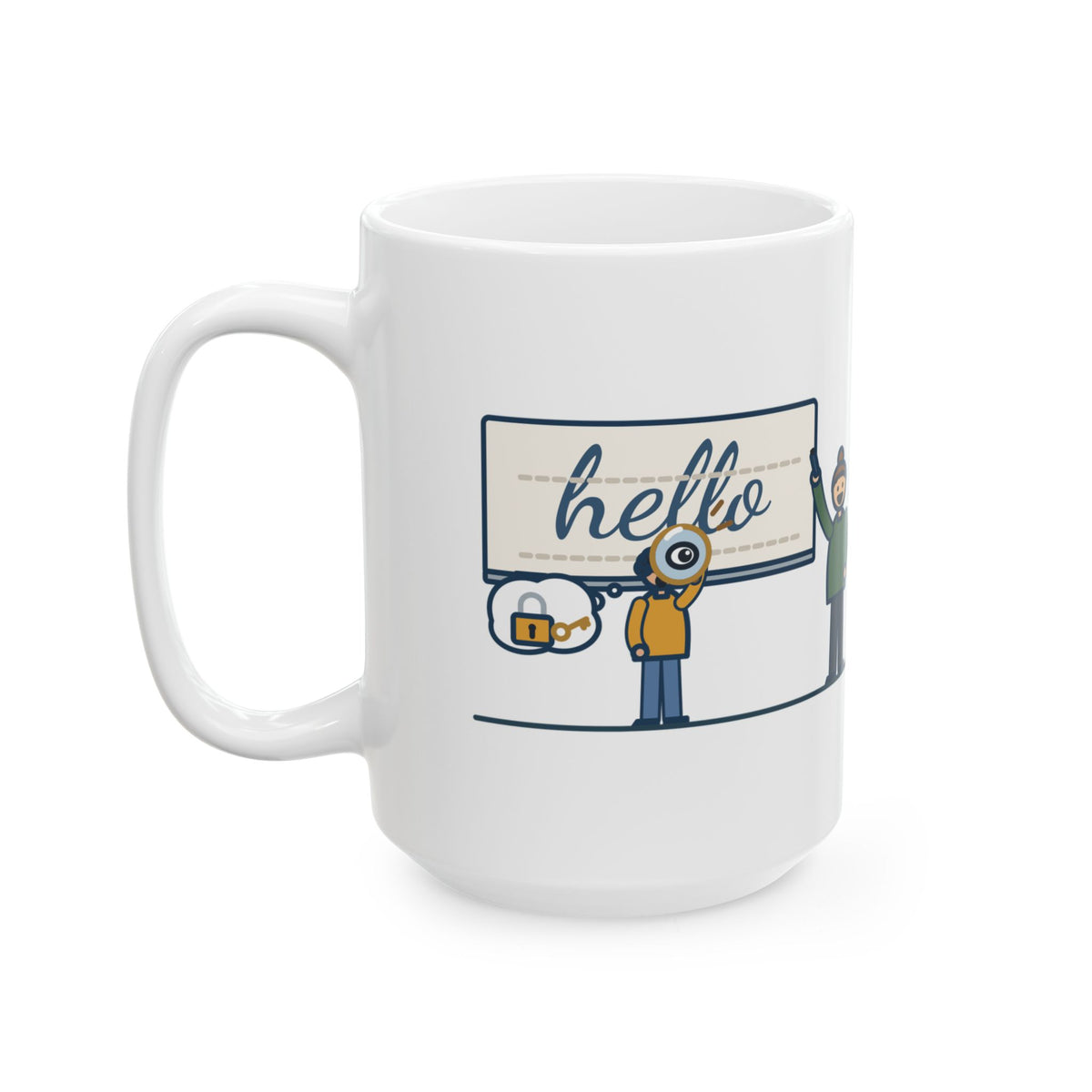 Large Cursive Teacher Mug 15oz - Secret Code Handwriting Lesson