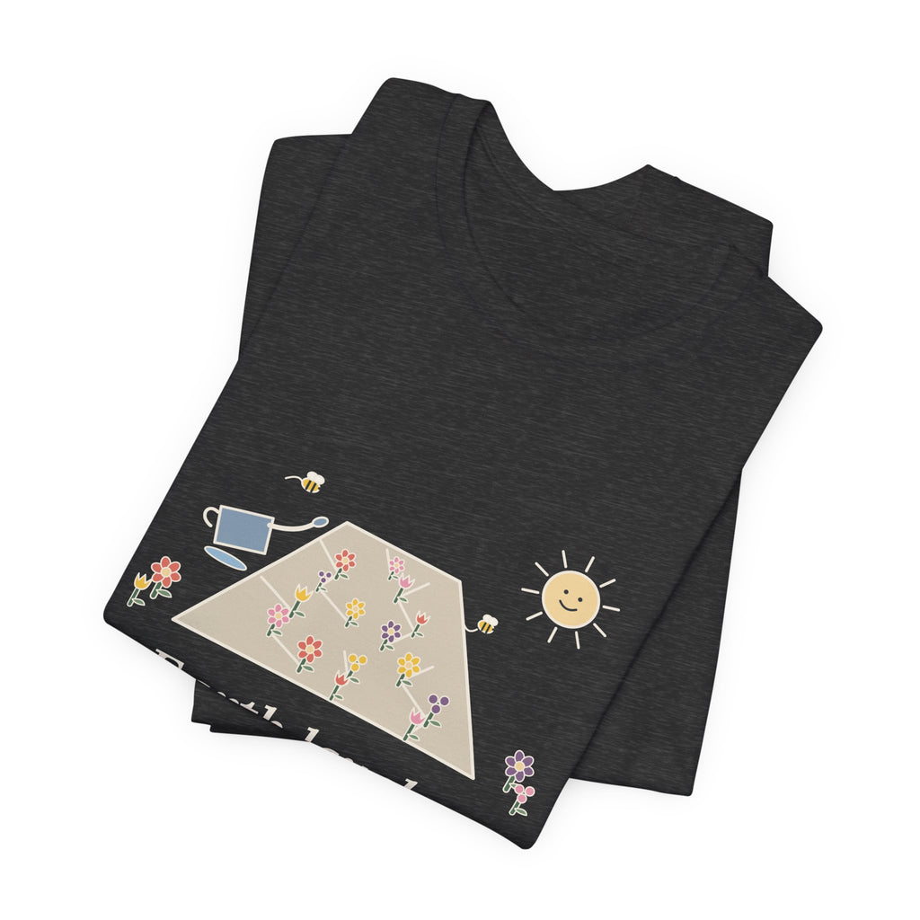 Emerson Quote T-Shirt, Earth Laughs in Flowers, Garden Wildflower Path Tee