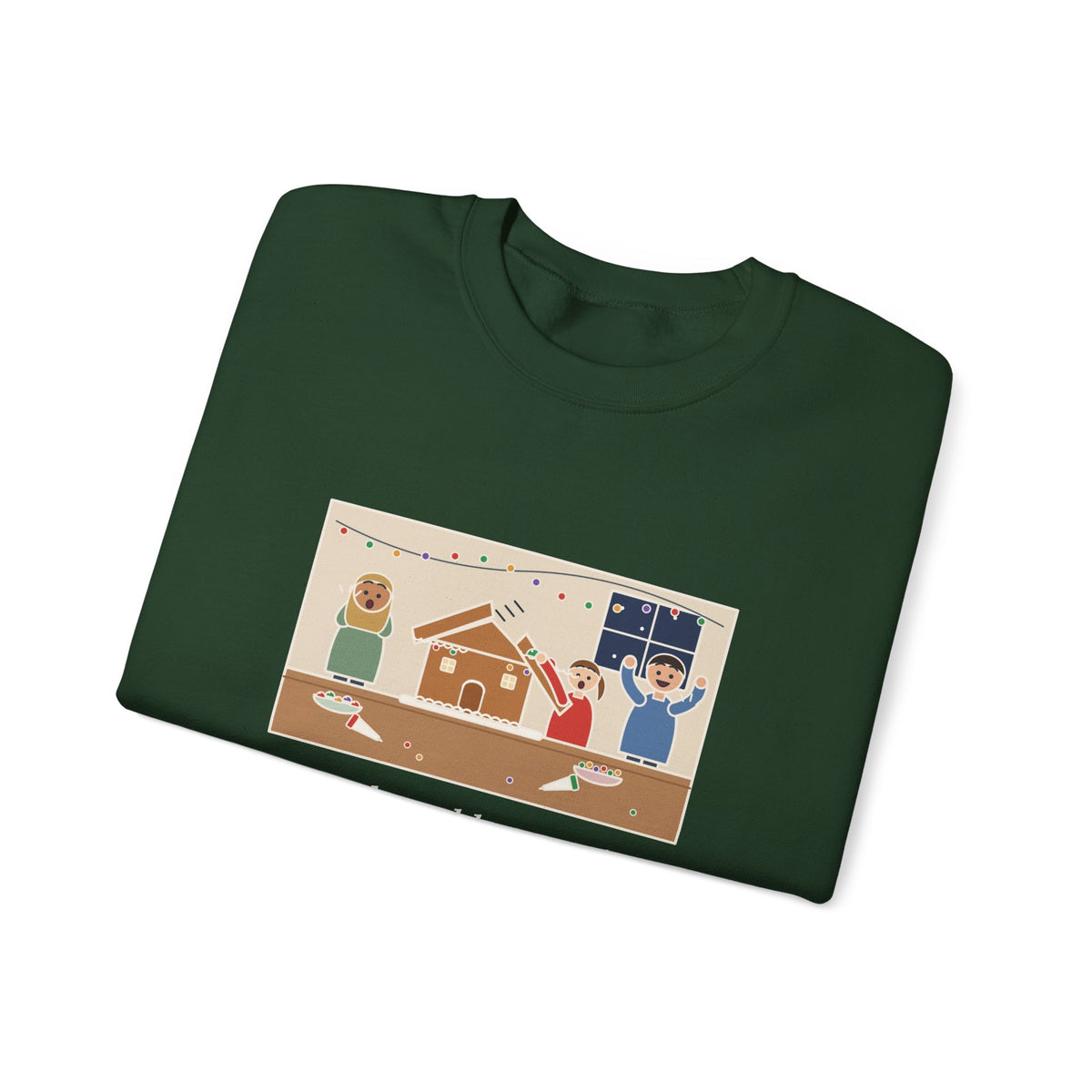 Gingerbread House Sweatshirt, The Roof Slid Off at the Second Gumdrop, Funny Holiday Baking Night Crewneck