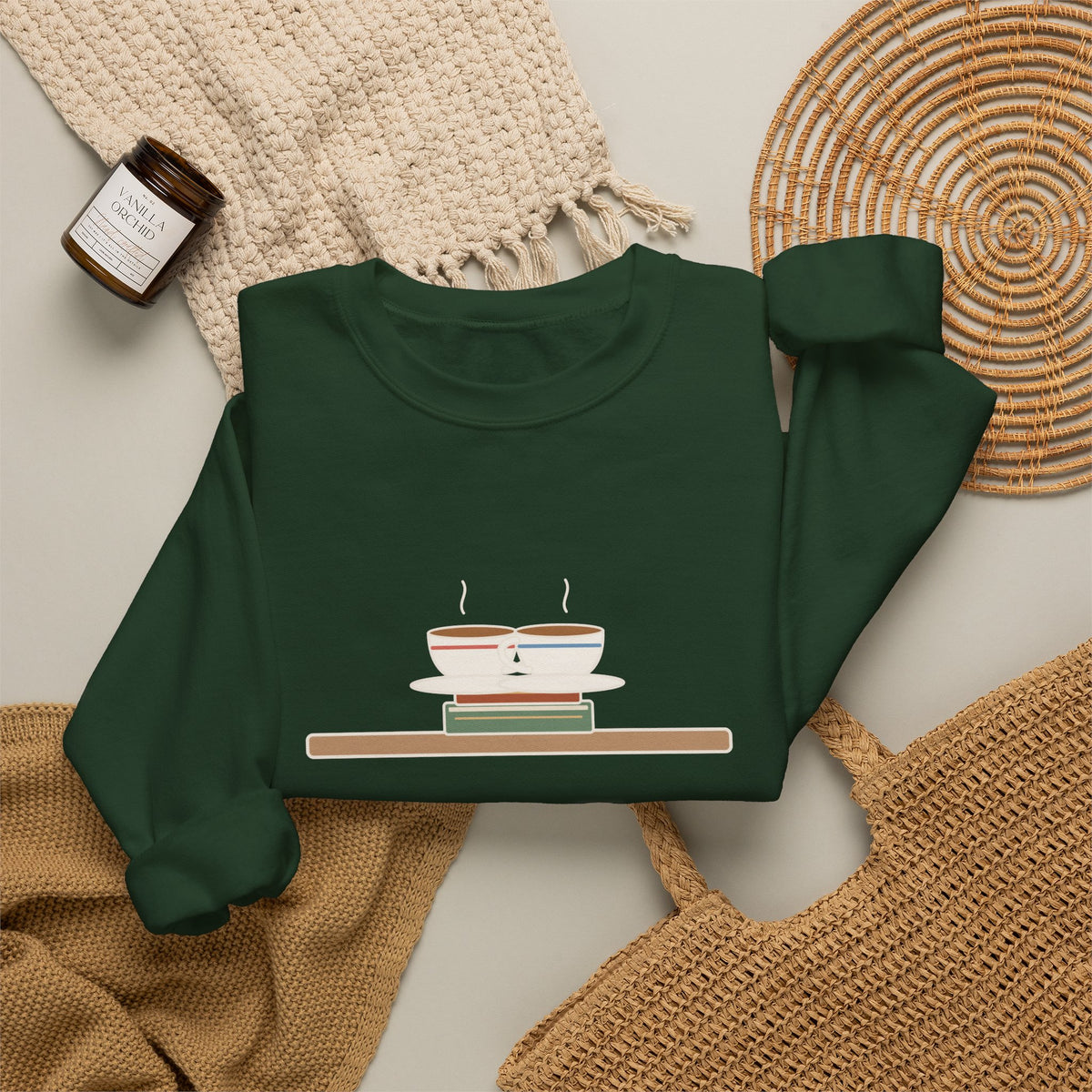 If I Loved You Less Sweatshirt, Love Jane Austen Quote Crewneck with Touching Teacups