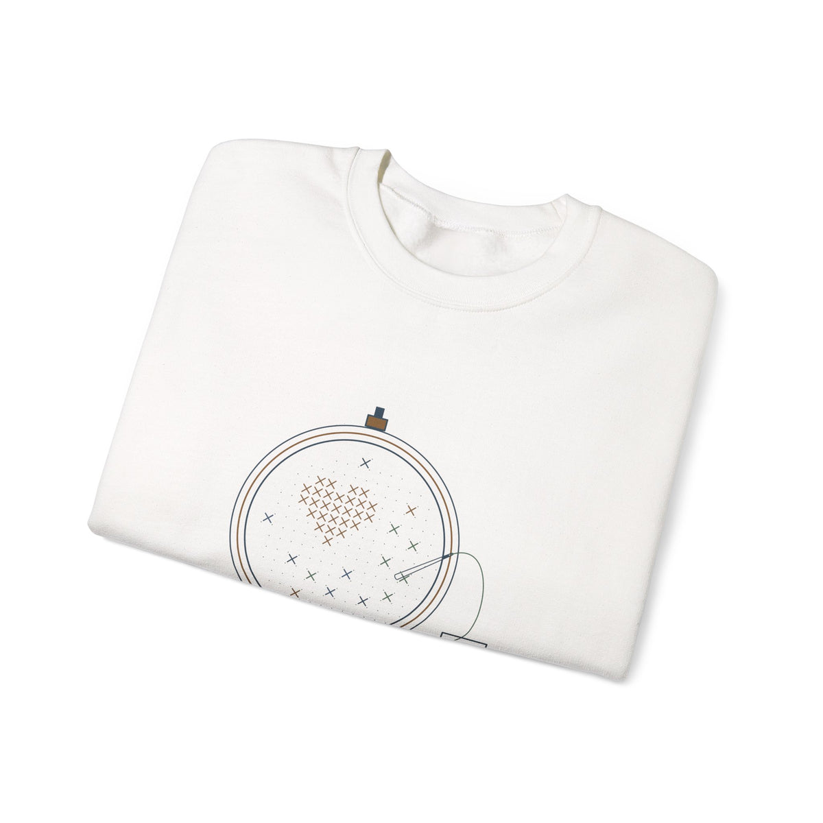 Cross-Stitch Crewneck Sweatshirt - Confetti Stitches Build Character Gift
