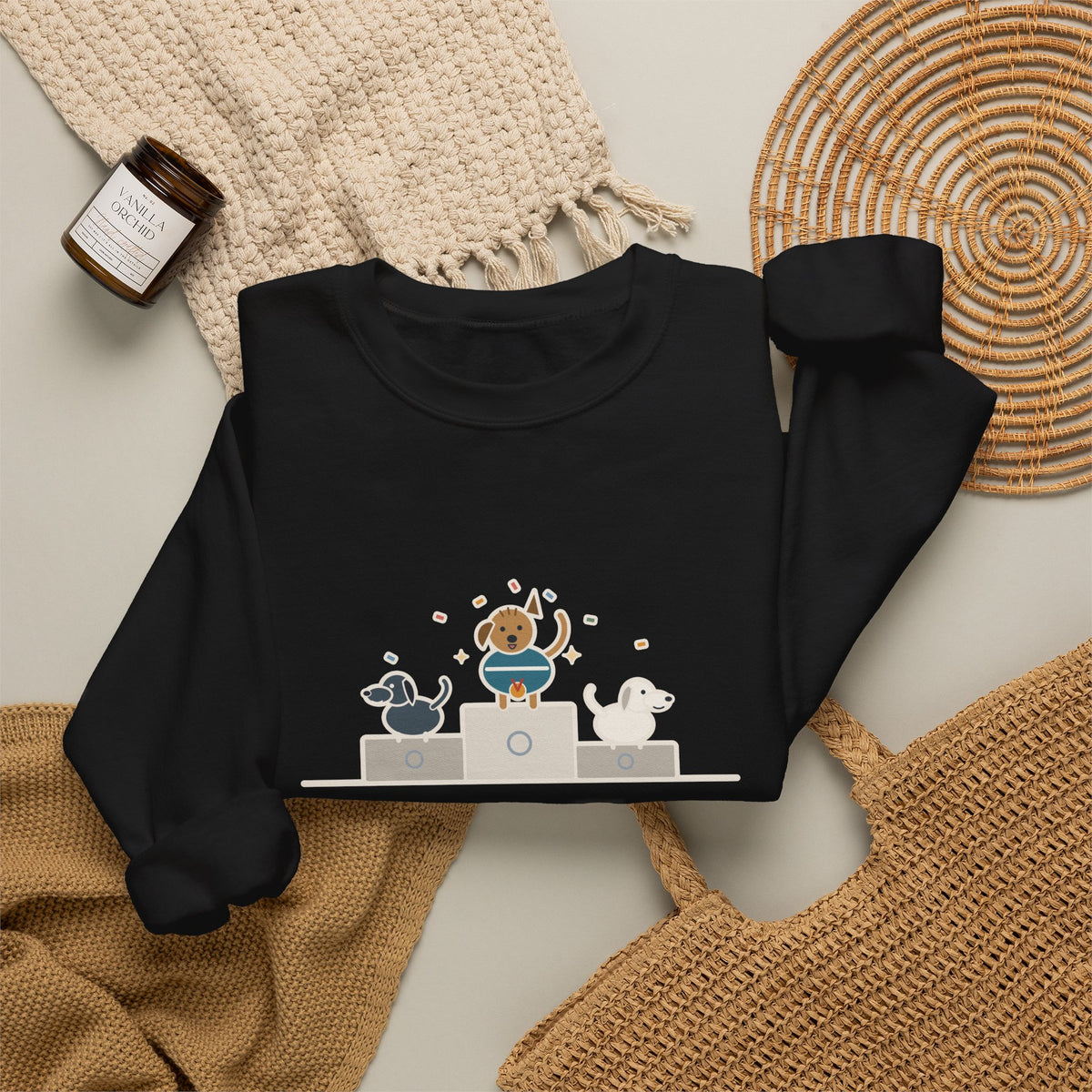Every Dog Has His Day Sweatshirt, Underdog Proverb Crewneck, Mutt on the Podium