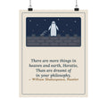Shakespeare Quote Poster, More Things in Heaven and Earth, Literary Battlement Ghost Wall Art