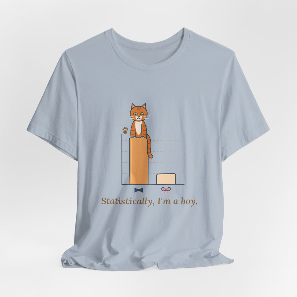 Orange Cat T-Shirt - Statistically, I'm a Boy. Funny Ginger Cat Owner Tee
