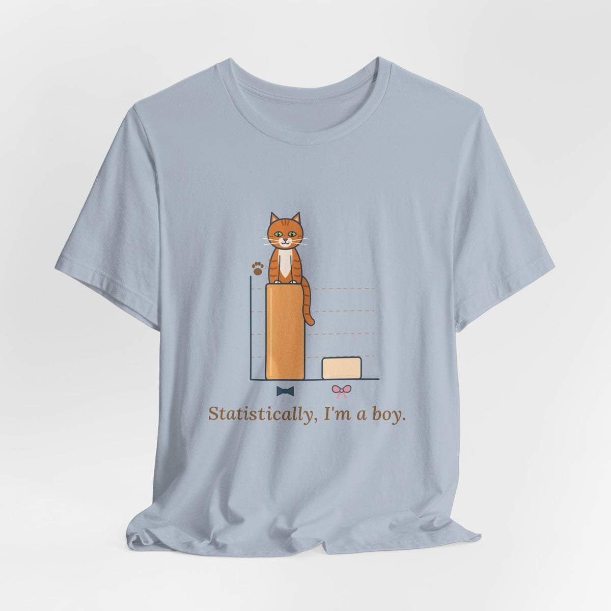 Orange Cat T-Shirt - Statistically, I'm a Boy. Funny Ginger Cat Owner Tee