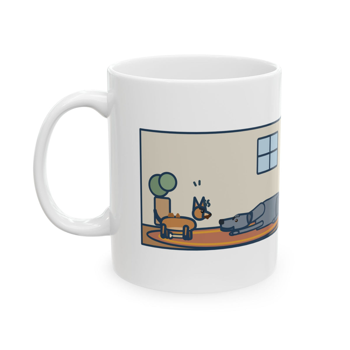 Chiweenie Mug, Ten Pounds, Guarded His Chew from a Great Dane, Funny Coffee Mug 11oz