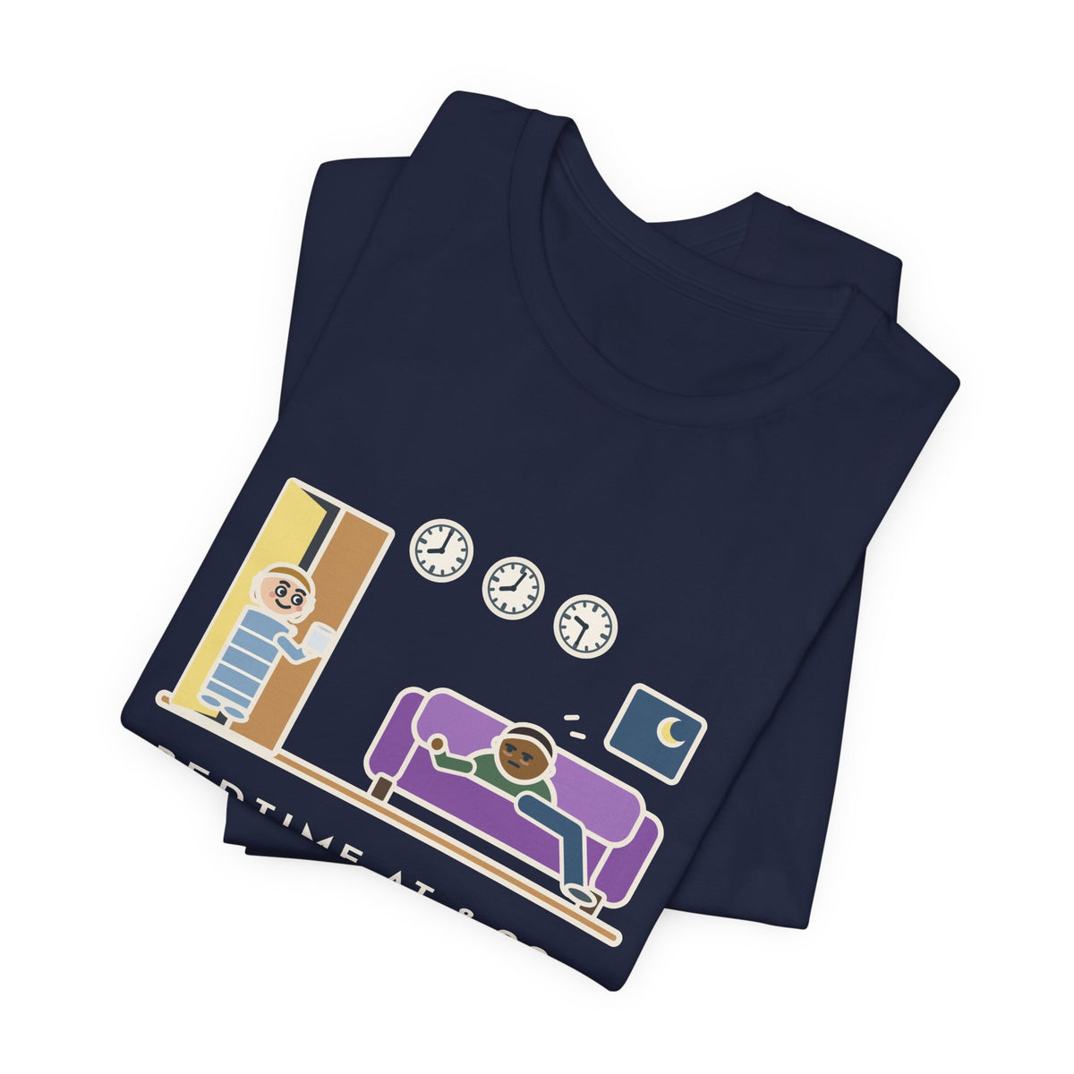 Funny Bedtime T-Shirt, Bedtime at 8:00, First Request for Water at 8:02, Last One at 9:30, Hallway Night Tee