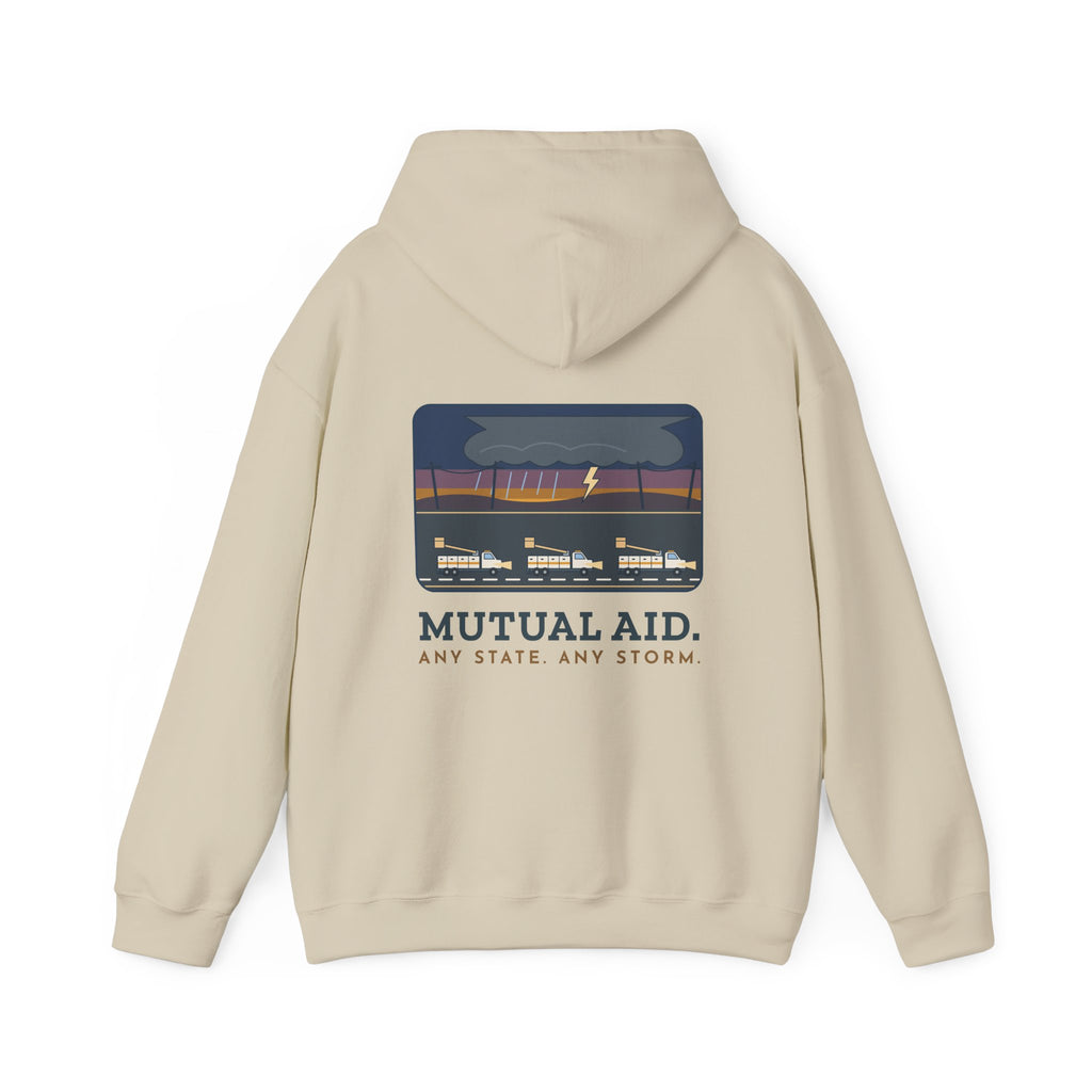 Lineworker Hoodie - Mutual Aid. Any State. Any Storm. Lineman Gift Hoodie
