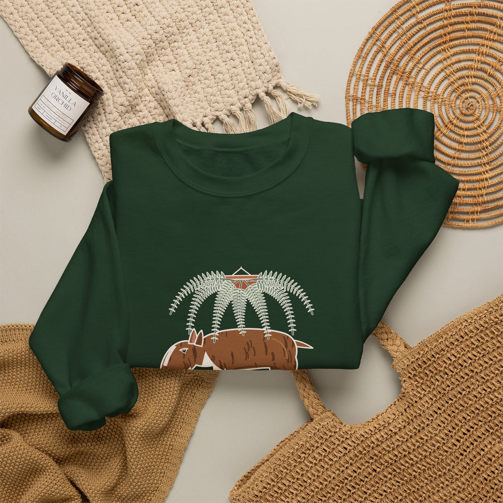 Bull Terrier Crewneck Sweatshirt - Trancing Under the Ferns Slow Motion Dog Lover Gift