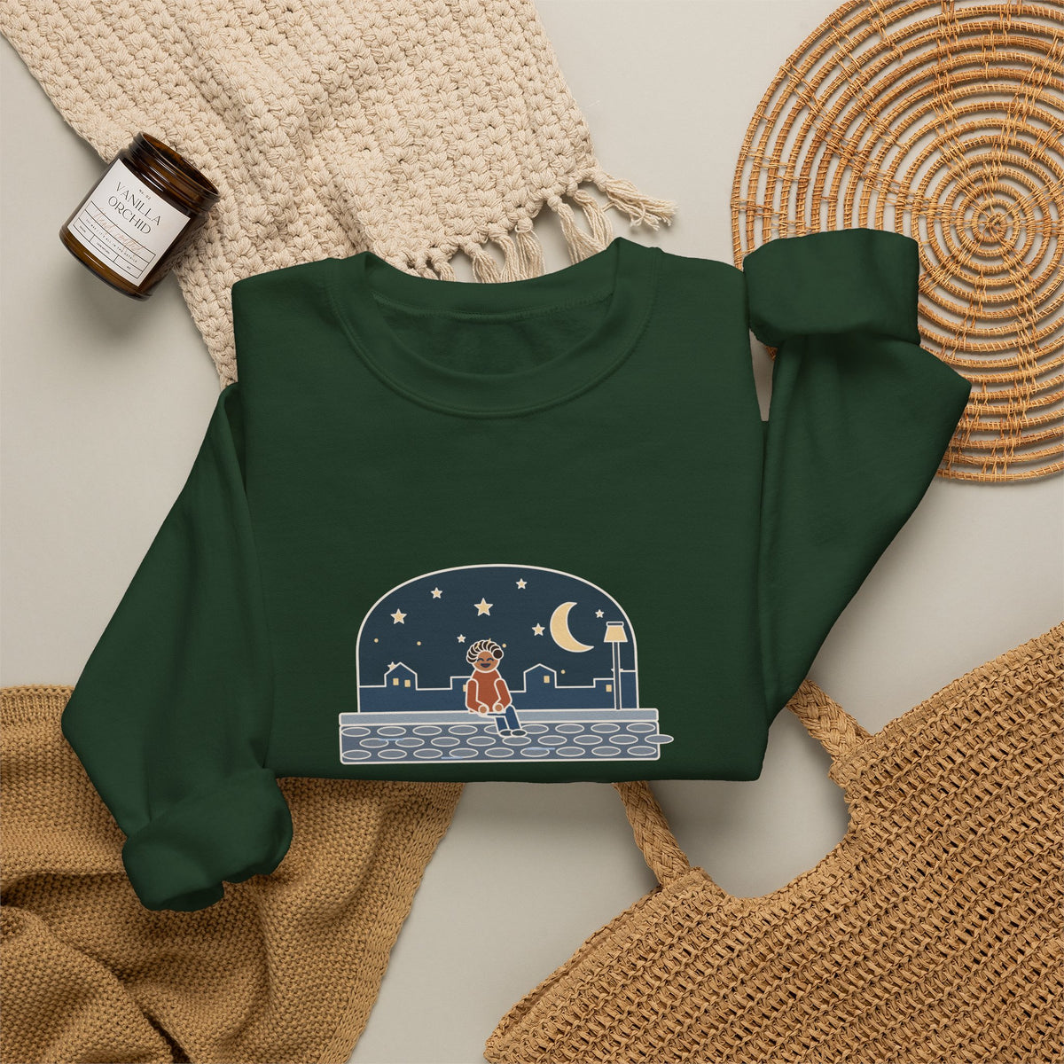 Some of Us Are Looking at the Stars Sweatshirt, Literary Oscar Wilde Quote Crewneck with Stargazer Curb