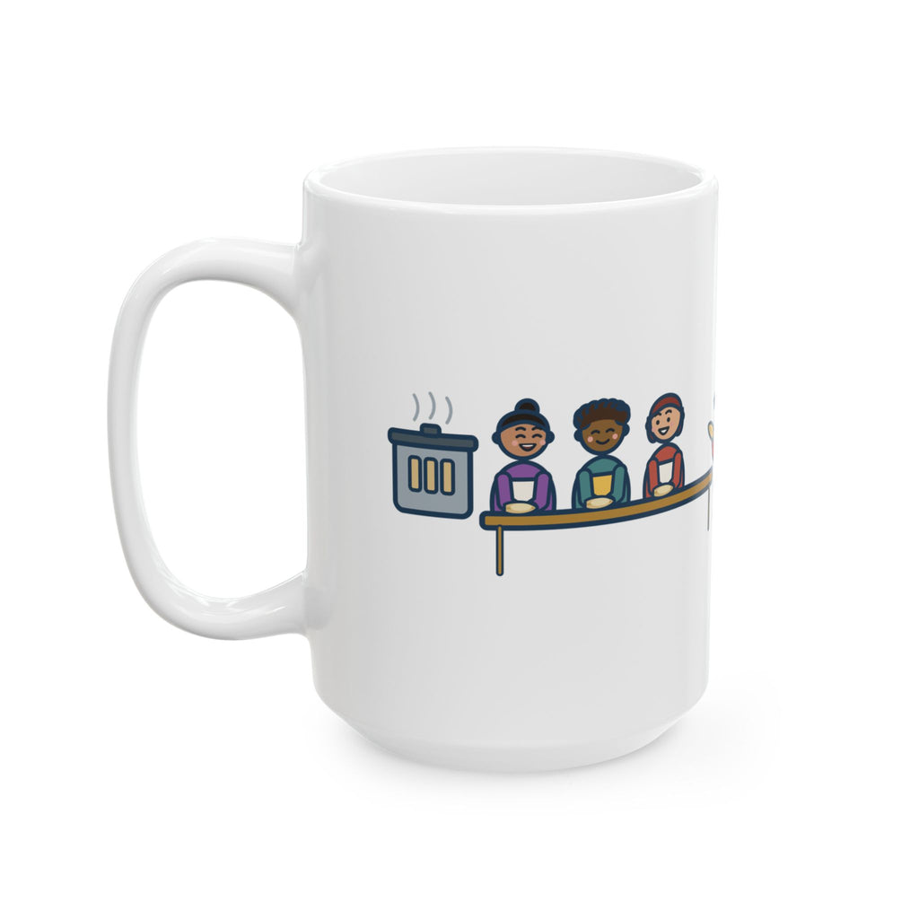 Twelve Aunts, Two Hundred Tamales, One Kid on Corn-Husk Duty 15oz Mug, Large Funny Christmas Eve Tamalada Coffee Mug