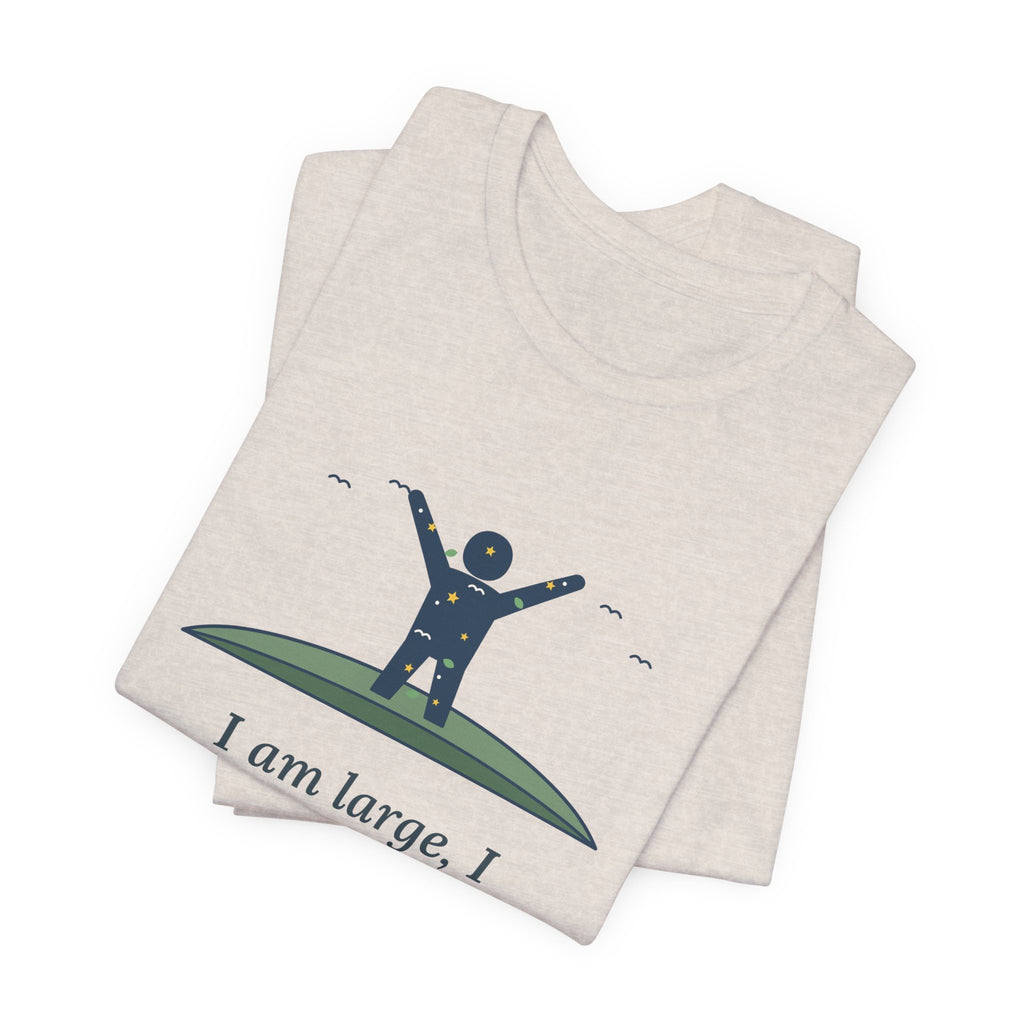 Walt Whitman Quote T-Shirt, I Am Large, I Contain Multitudes, Literary Starry Figure Tee