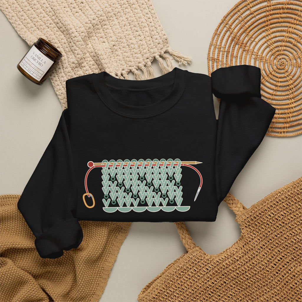 Lace Knitting Crewneck Sweatshirt - Threaded a Lifeline. Now I'm Brave.