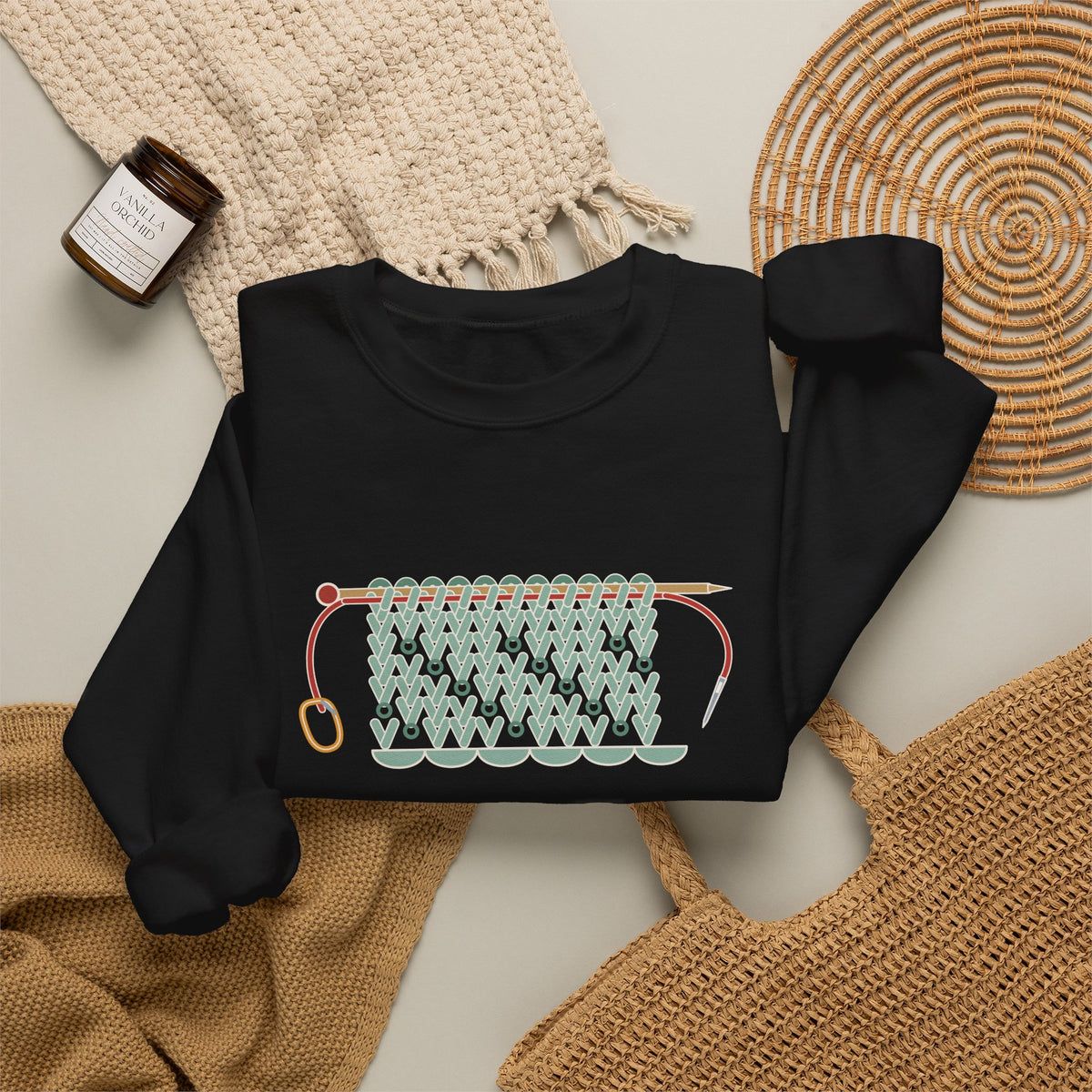 Lace Knitting Crewneck Sweatshirt - Threaded a Lifeline. Now I'm Brave.
