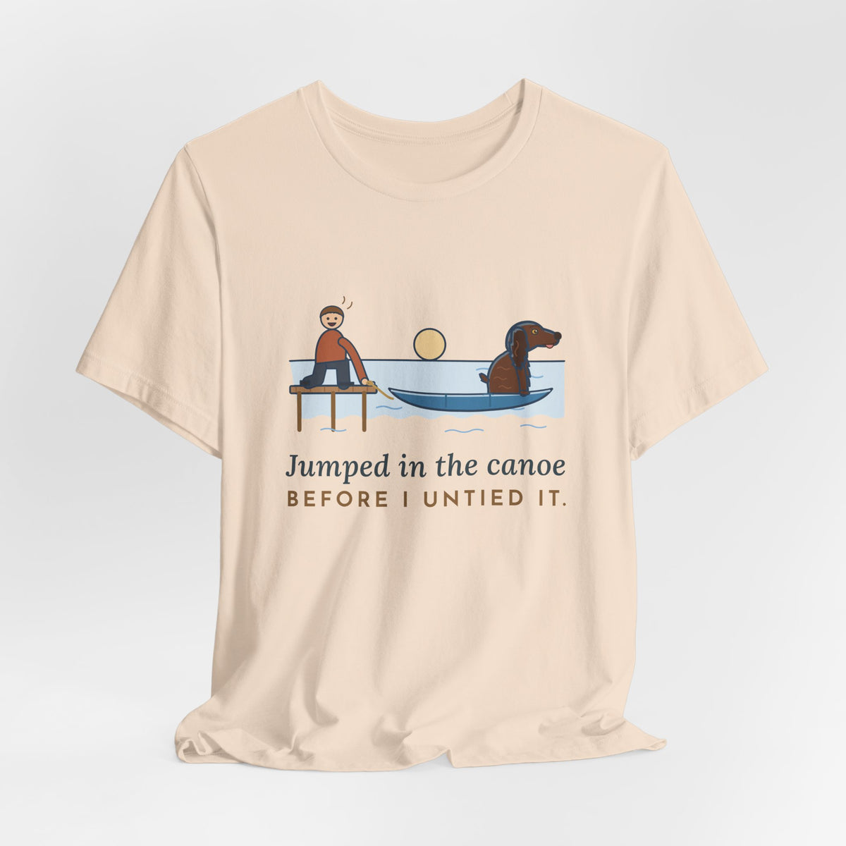 Boykin Spaniel T-Shirt - Jumped in the Canoe Before I Untied It, Funny Dock Morning Dog Tee
