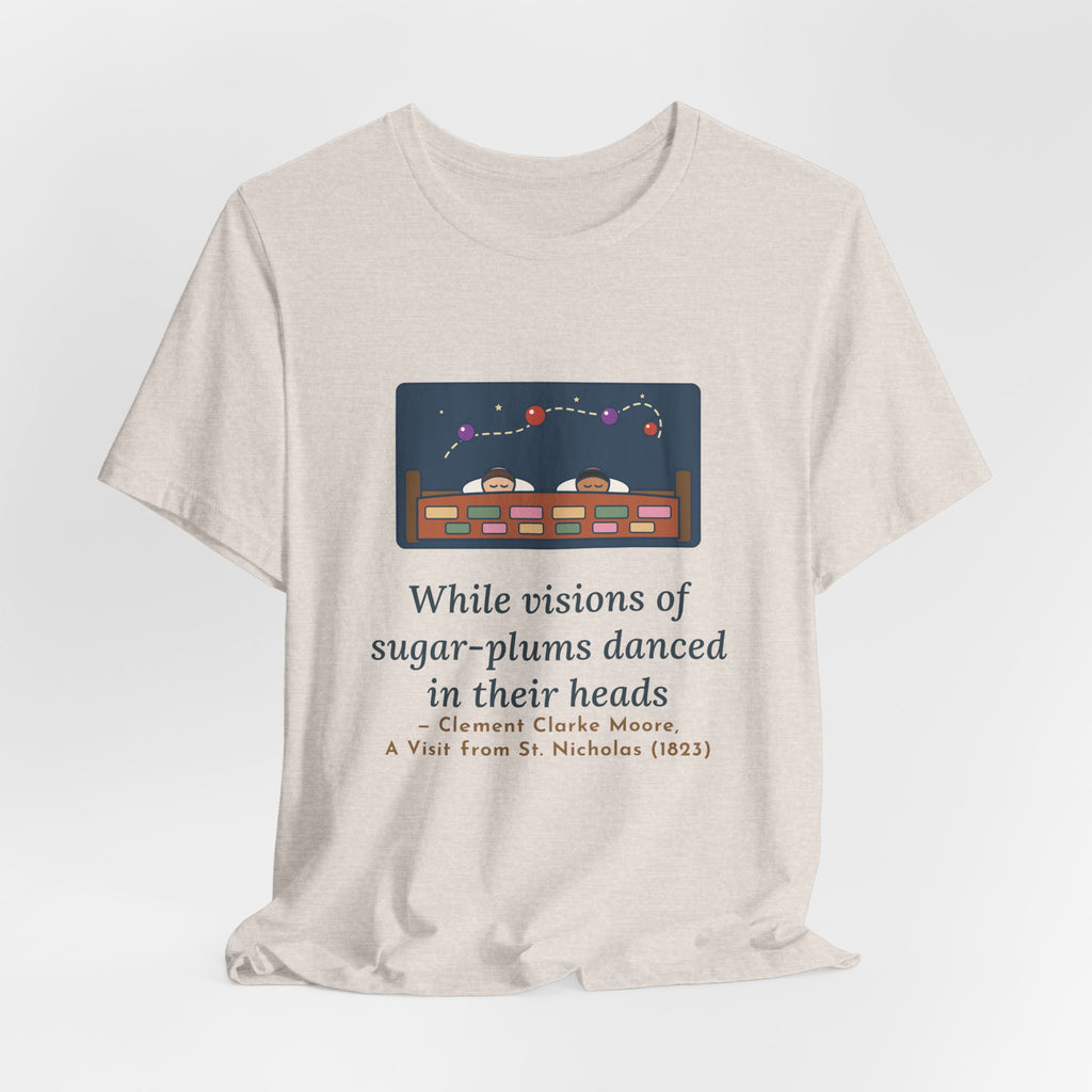 Moore Quote T-Shirt, Visions of Sugar-Plums, Christmas Sleeping Children Tee