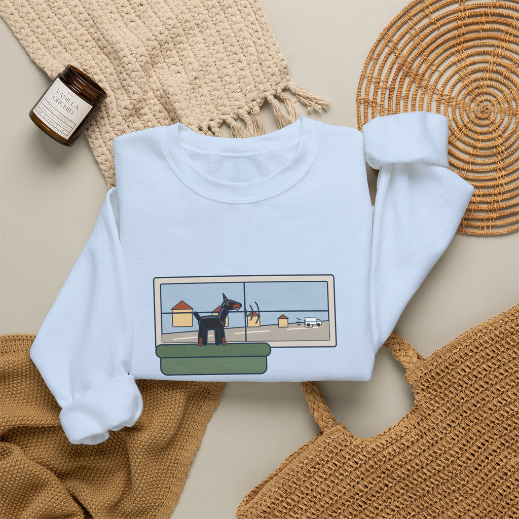 Miniature Pinscher Crewneck Sweatshirt - Nine-Pound Front Window Watchdog