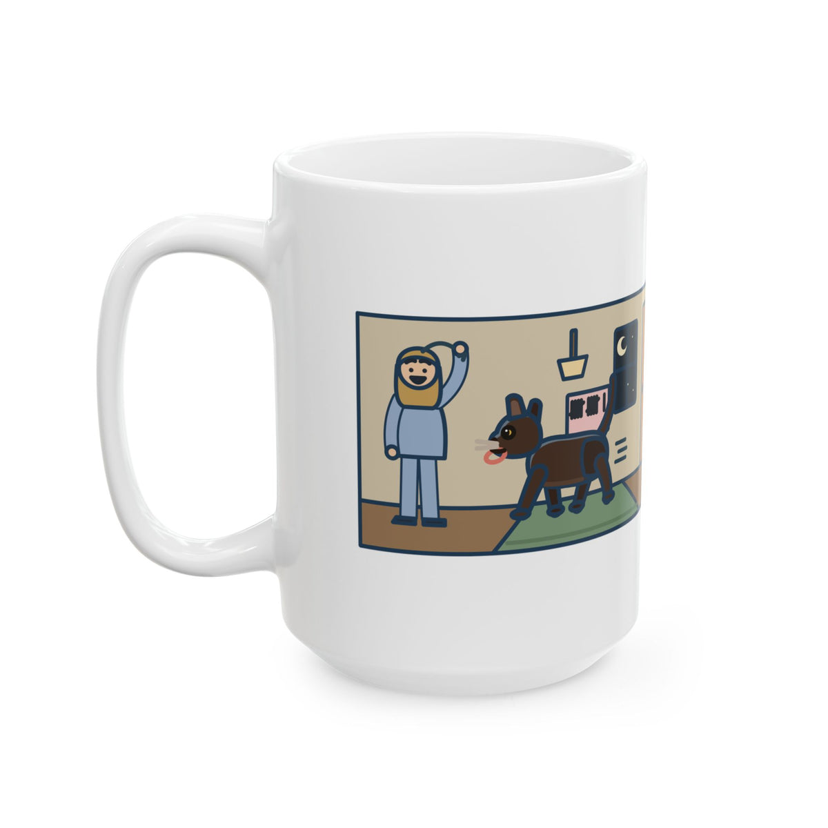 Brought the Hair Tie Back Eleven Times 15oz Mug, Large Funny Burmese Cat Coffee Mug
