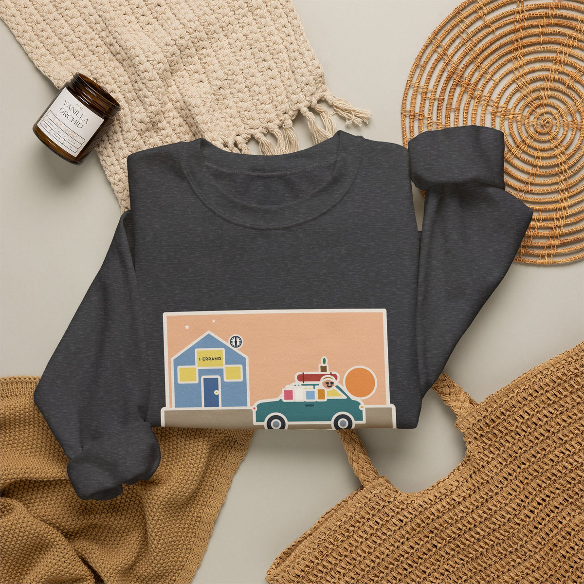 Saturday Errand Sweatshirt, The Plan Was One, Got Home at Six, Funny Driveway at Dusk Crewneck