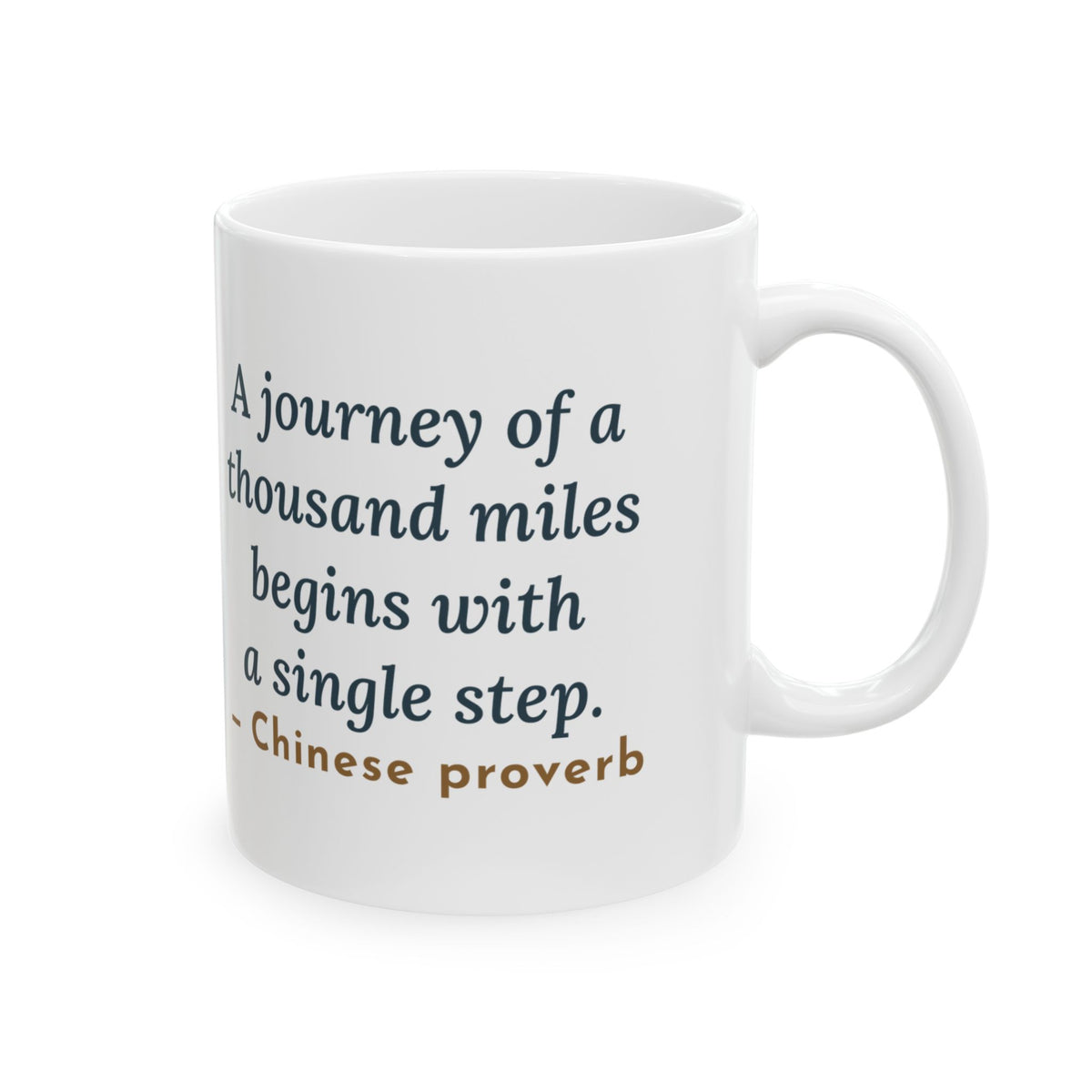 A Journey of a Thousand Miles Begins With a Single Step Mug, Wisdom Proverb Coffee Mug 11oz, Winding Road