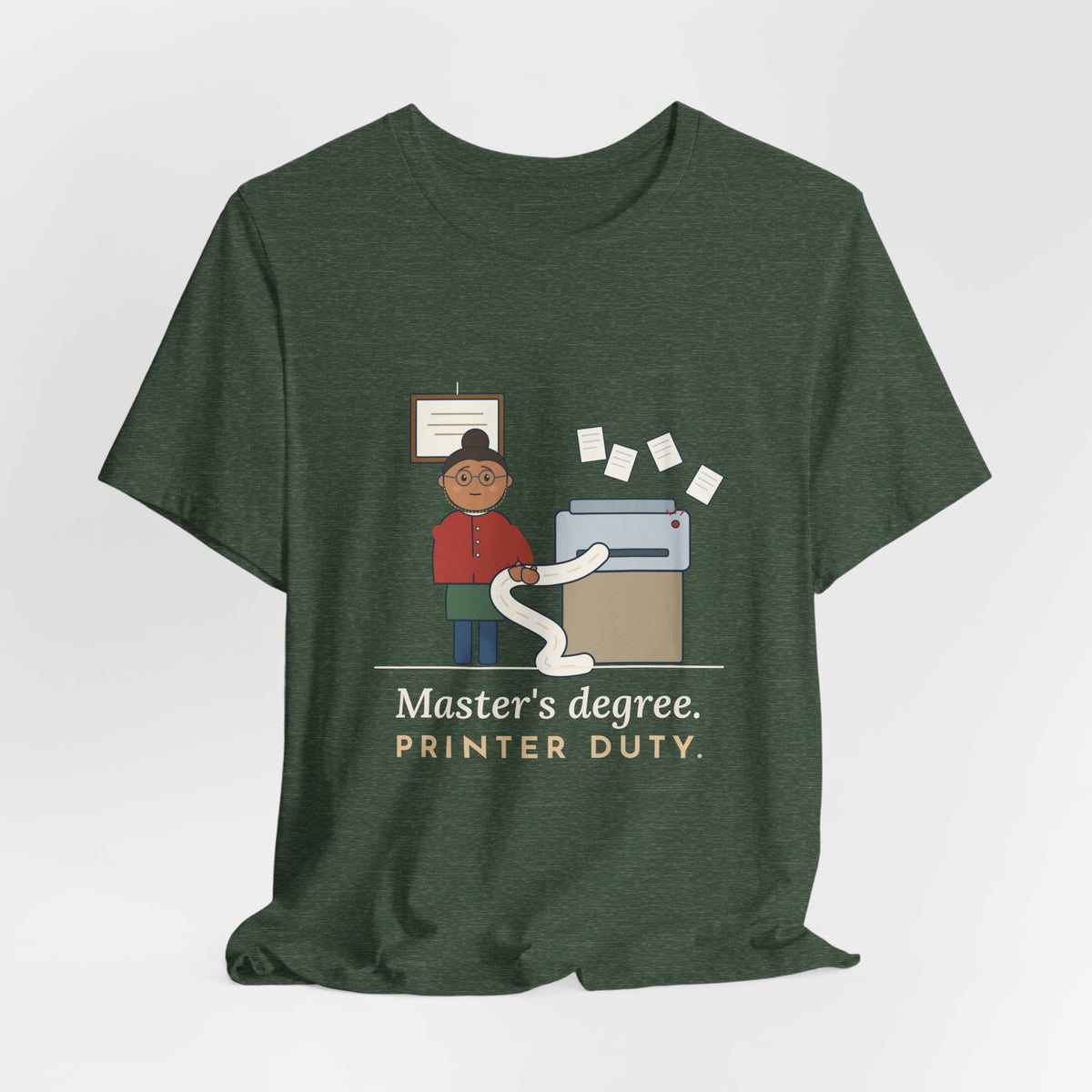 Public Library Librarian T-Shirt - Master's Degree. Printer Duty. Funny Library Tee