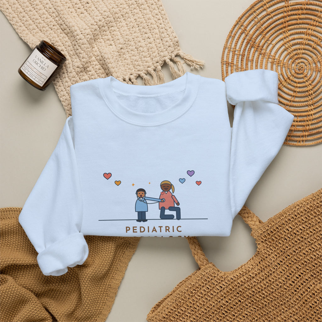 Pediatric Cardiology Nurse Sweatshirt, Let Him Listen to His Own Heart, He Asked to Hear Mine, Funny Clinic Visit Crewneck