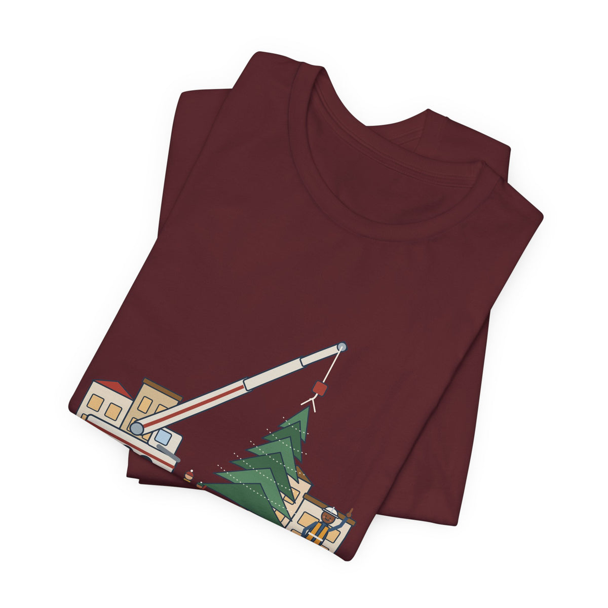 Crane Operator T-Shirt - Set the Town Christmas Tree. The Signalman Says It's Straight.