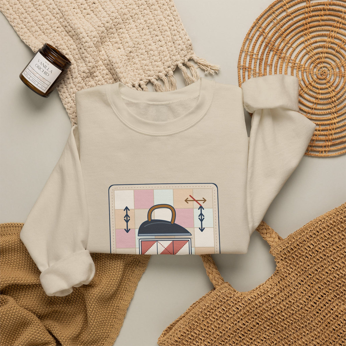 Quilting Crewneck Sweatshirt - Press, Don't Iron. Cozy Quilter Gift