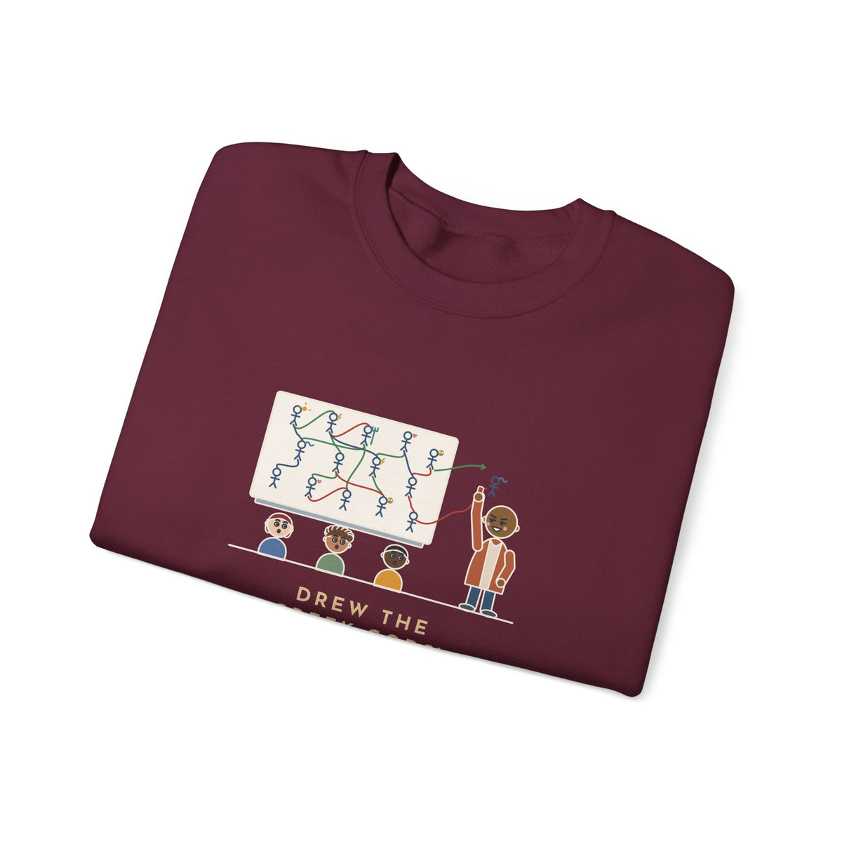 Mythology Teacher Crewneck Sweatshirt - Greek Gods Family Tree Ran Out of Whiteboard