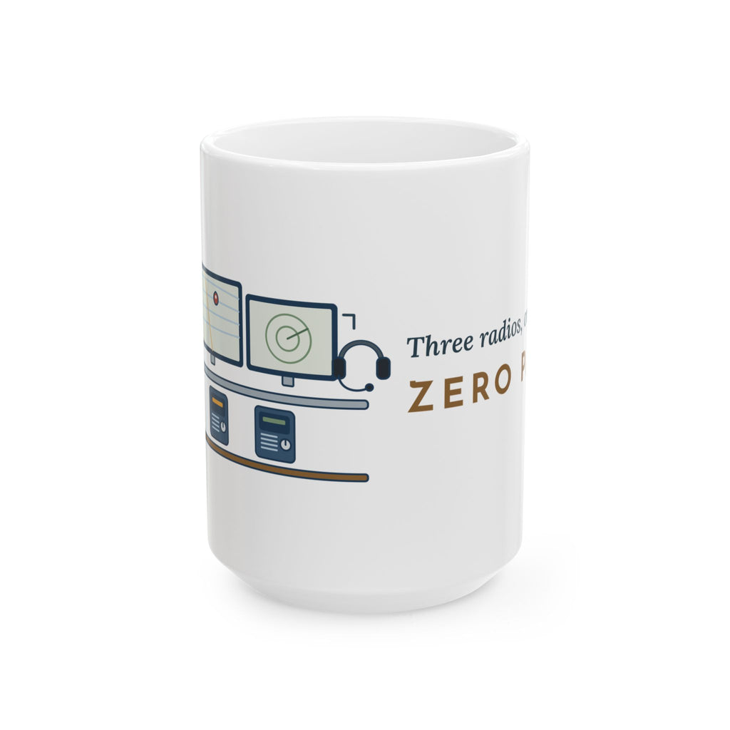 Large 15oz Dispatcher Mug - Three Radios, One Headset, Zero Panic 911 Mug