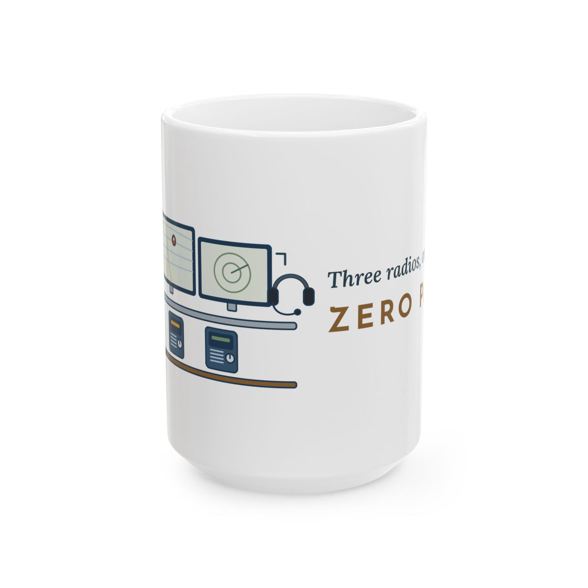 Large 15oz Dispatcher Mug - Three Radios, One Headset, Zero Panic 911 Mug