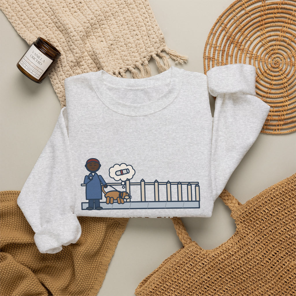 Dog Walker Sweatshirt, Walked the Dog One Block, Took Forty Minutes, Funny Fence Post Sniff Crewneck