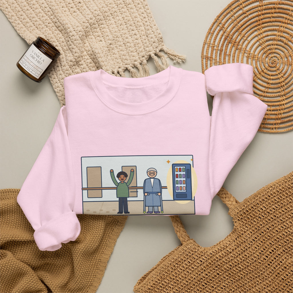 CVICU Nurse Sweatshirt, Day Two After Heart Surgery, He Walked the Whole Hallway to See the Vending Machine, Funny Hallway Walk Crewneck
