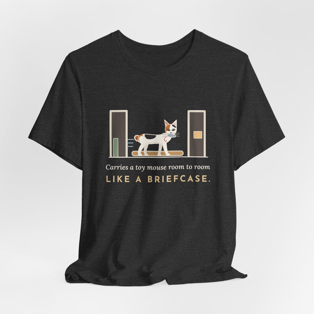 Japanese Bobtail Cat T-Shirt - Carries a Toy Mouse Room to Room Like a Briefcase