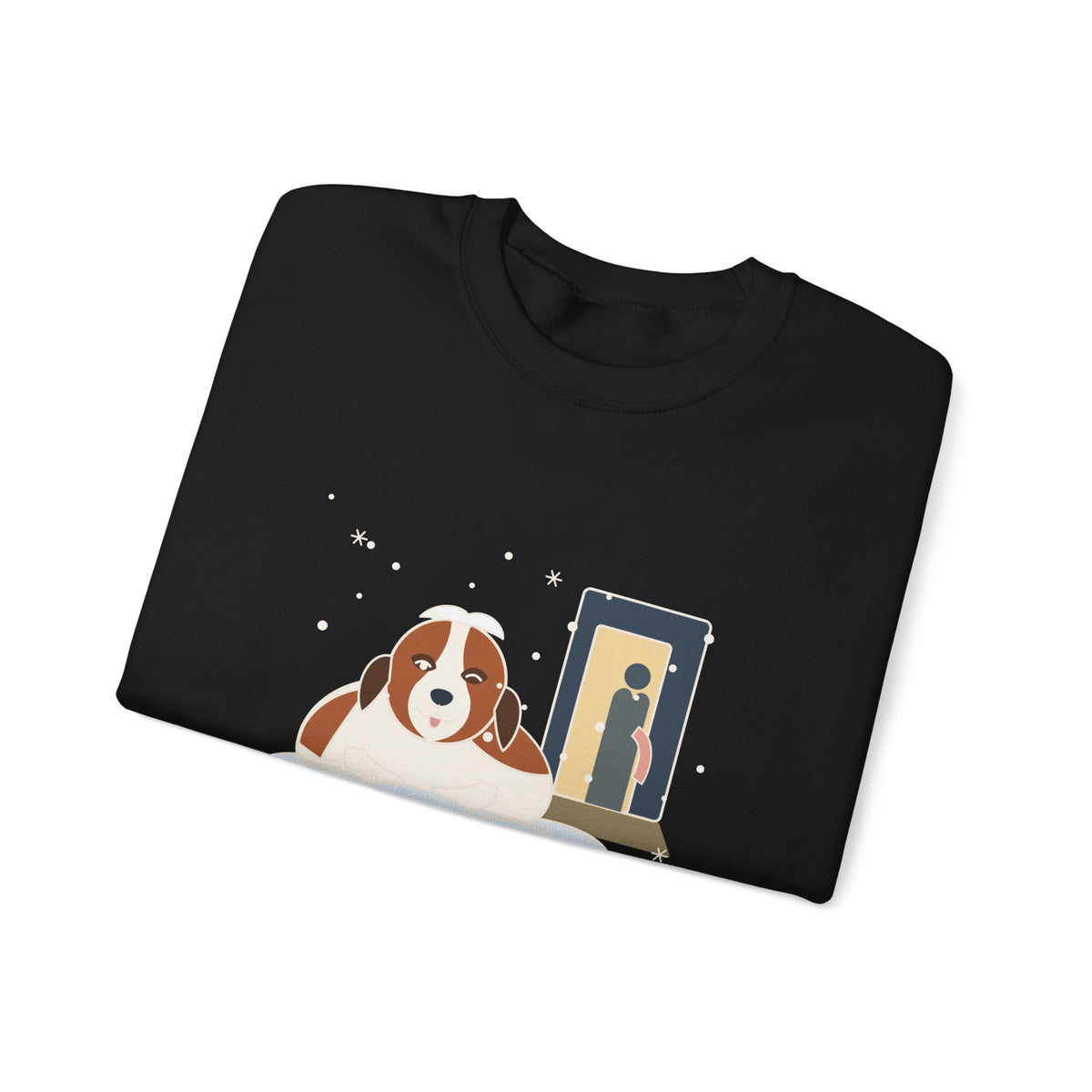 Saint Bernard Winter Crewneck Sweatshirt - Inside Dog Until the First Big Snow Big Dog Gift