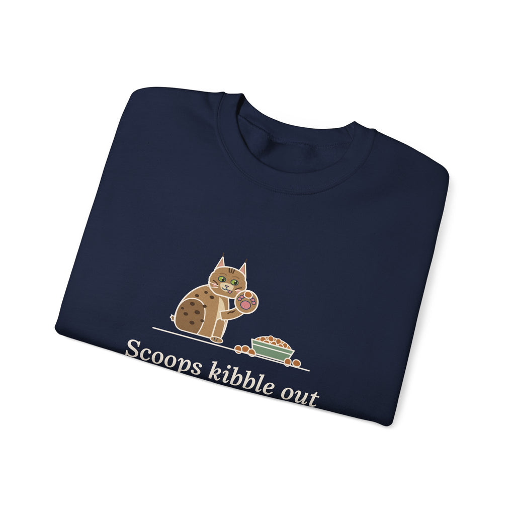 Pixiebob Cat Crewneck Sweatshirt - Kibble Scooped With Her Mitten Paw