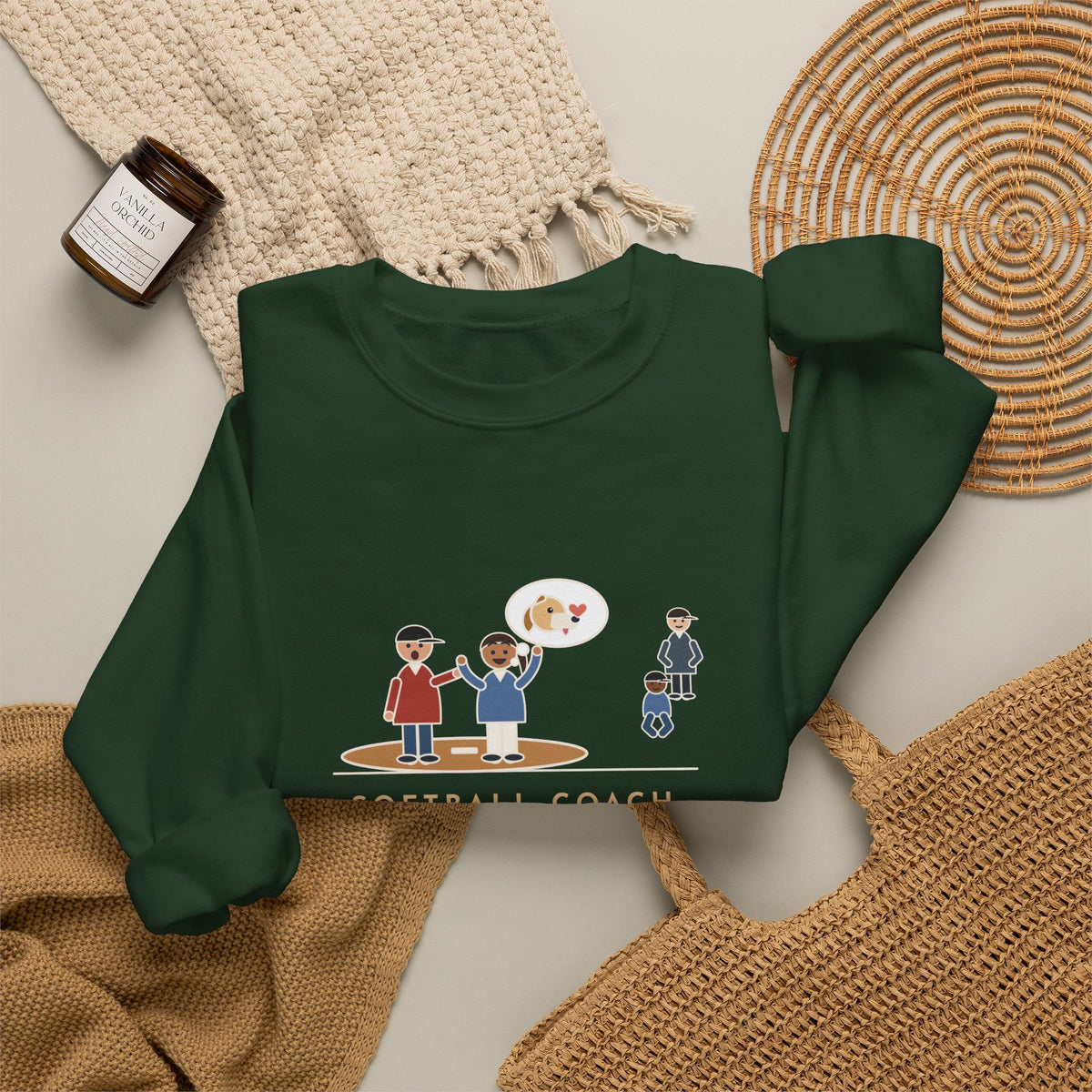 Softball Coach Sweatshirt, Called Time for a Mound Visit, Heard All About Her New Puppy, Funny Mound Visit Crewneck