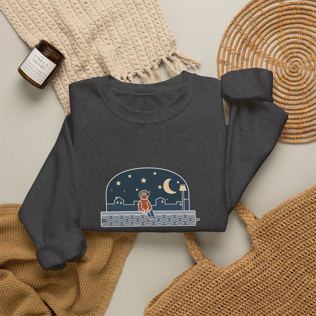 Some of Us Are Looking at the Stars Sweatshirt, Literary Oscar Wilde Quote Crewneck with Stargazer Curb