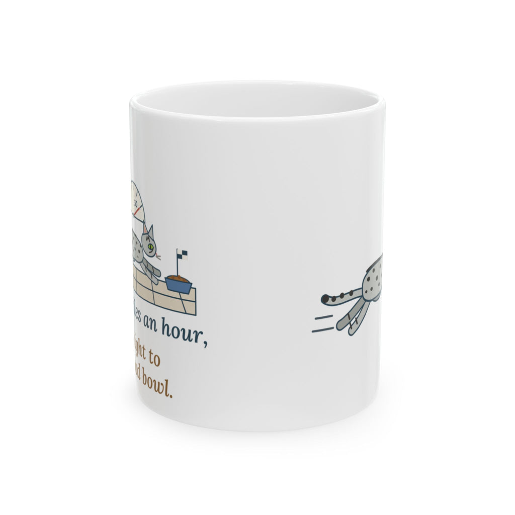 Egyptian Mau Coffee Mug - Thirty Miles an Hour to the Food Bowl