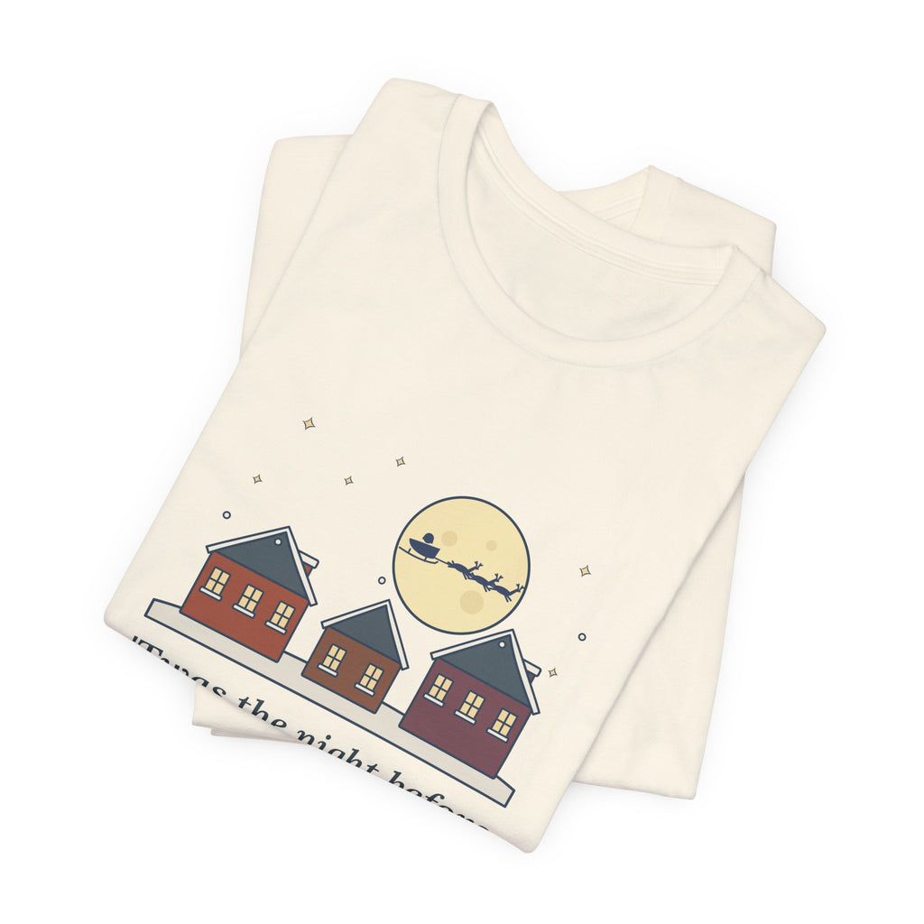 Moore Quote T-Shirt, Twas the Night Before Christmas, Christmas Moonlit 1820s Town Tee