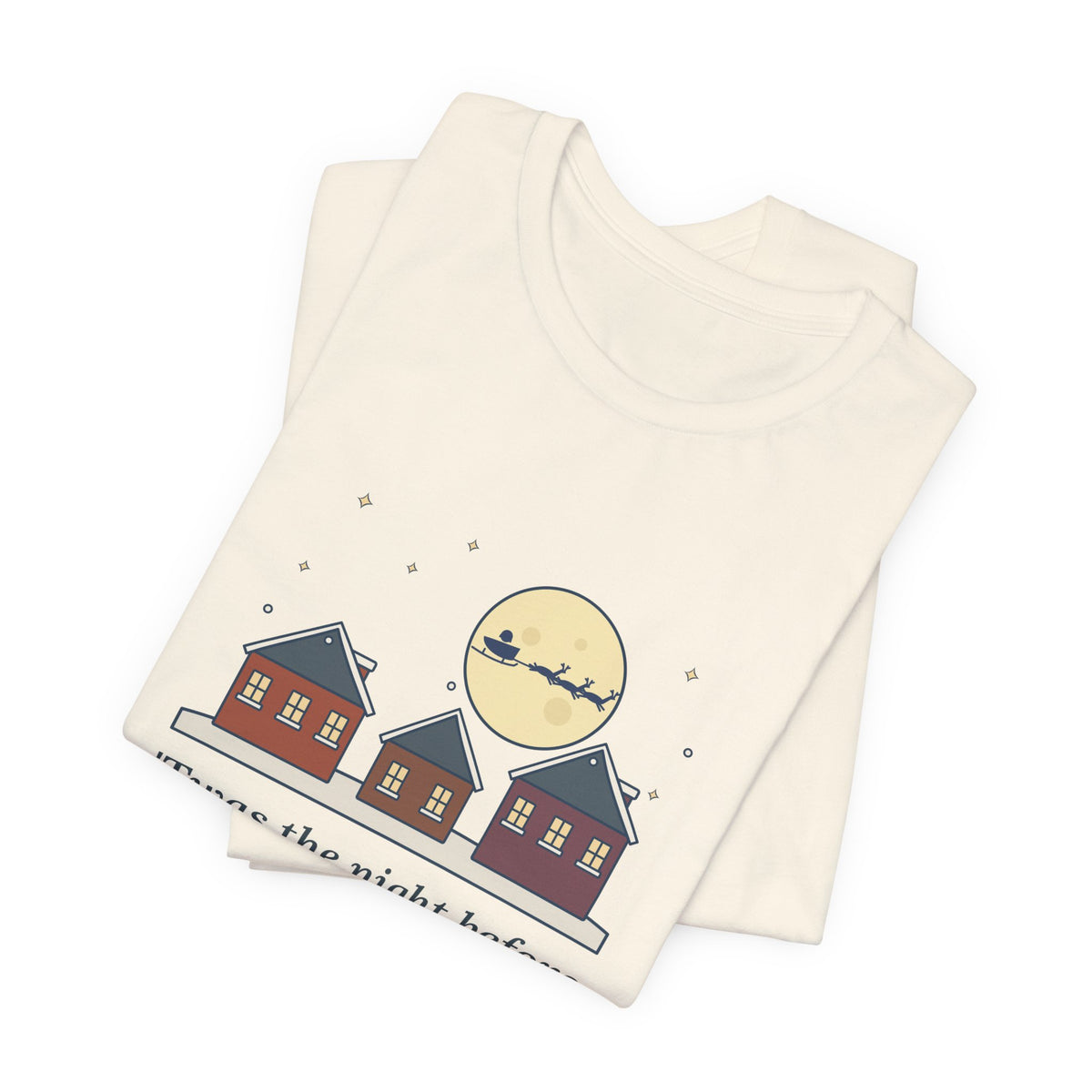 Moore Quote T-Shirt, Twas the Night Before Christmas, Christmas Moonlit 1820s Town Tee