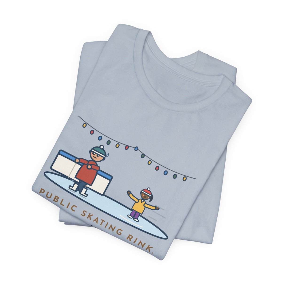 Funny Ice Skating T-Shirt, Held the Wall for an Hour, A Six-Year-Old Skated Past Me Backward, Outdoor Rink Tee